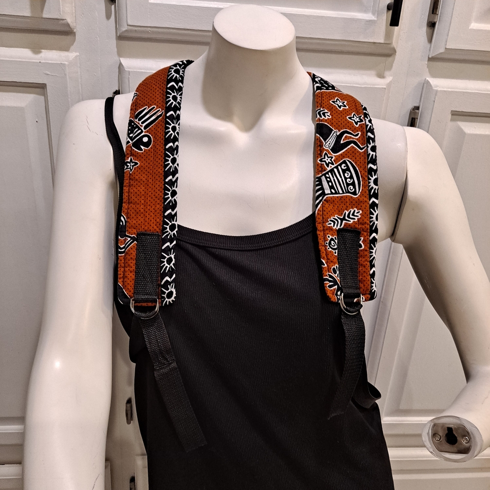 Trendy Orange And Green Patterned Backpack - image 8